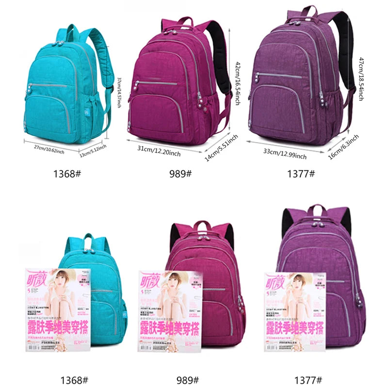 TEGAOTE Mochila Feminina Nylon School Bags for Girls 2024  Nylon Waterproof Travel Back Packs Bag Women Laptop Bagpack