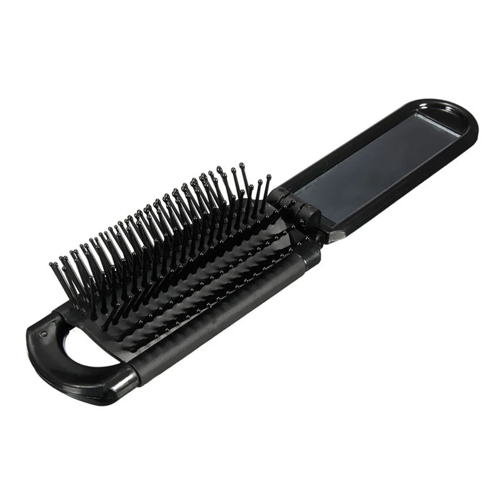 Professional Travel Hair Comb Portable Foldable Comb with Mirror Compact Pocket Sizes Wallet Travel Comb Styling Hair Tools