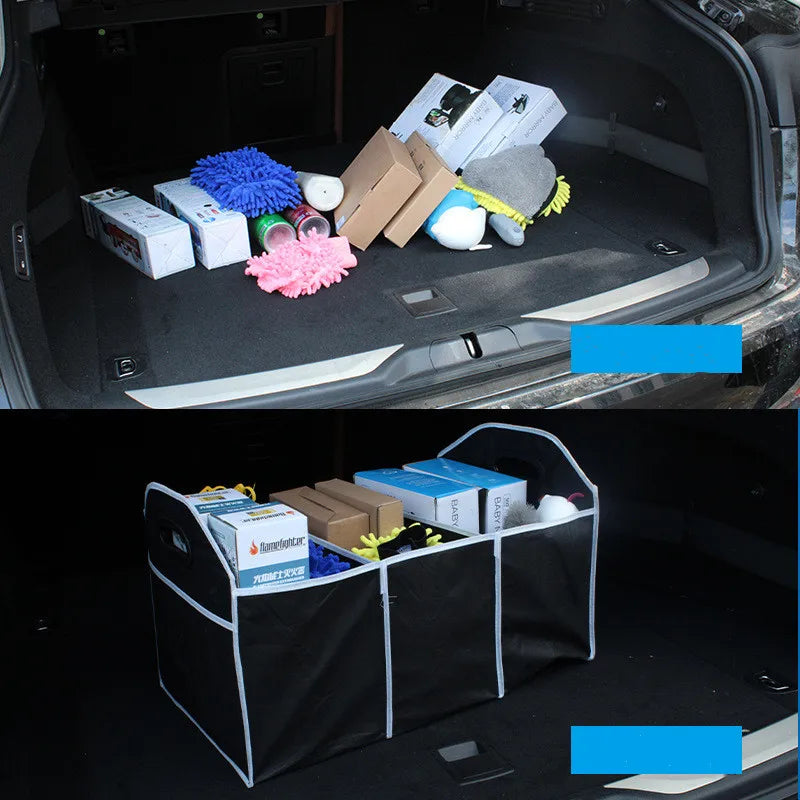 Car Trunk Storage Organizer Compartment Collapsible Portable Storage Cargo Box for SUV, Auto, Truck - Nonslip Waterproof Bottom