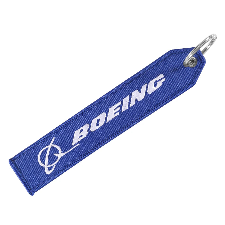 BOEING and AIRBUS Keychain llavero Aviation Gifts Auto Embroider Key Ring Aviation Gifts Key Ring Tag Fobs Customized Keychains