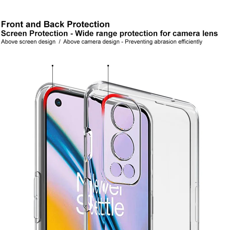 High Quality Clear Phone Case for Oneplus Nord 2 5G Soft TPU Transparent Lens Protective Back Cover Nord2 2021 Mens Fundas Coque