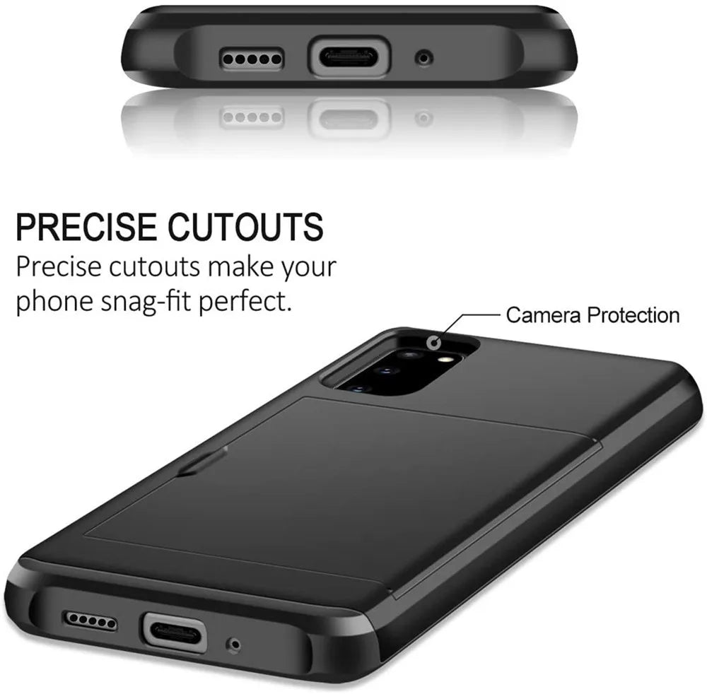 S20 Sliding Door Hidden Pocket Card Slots Case for Samsung Galaxy S20Ultra S20plus Anti-Scratch Case Galaxy S20+ s20 plus Coque