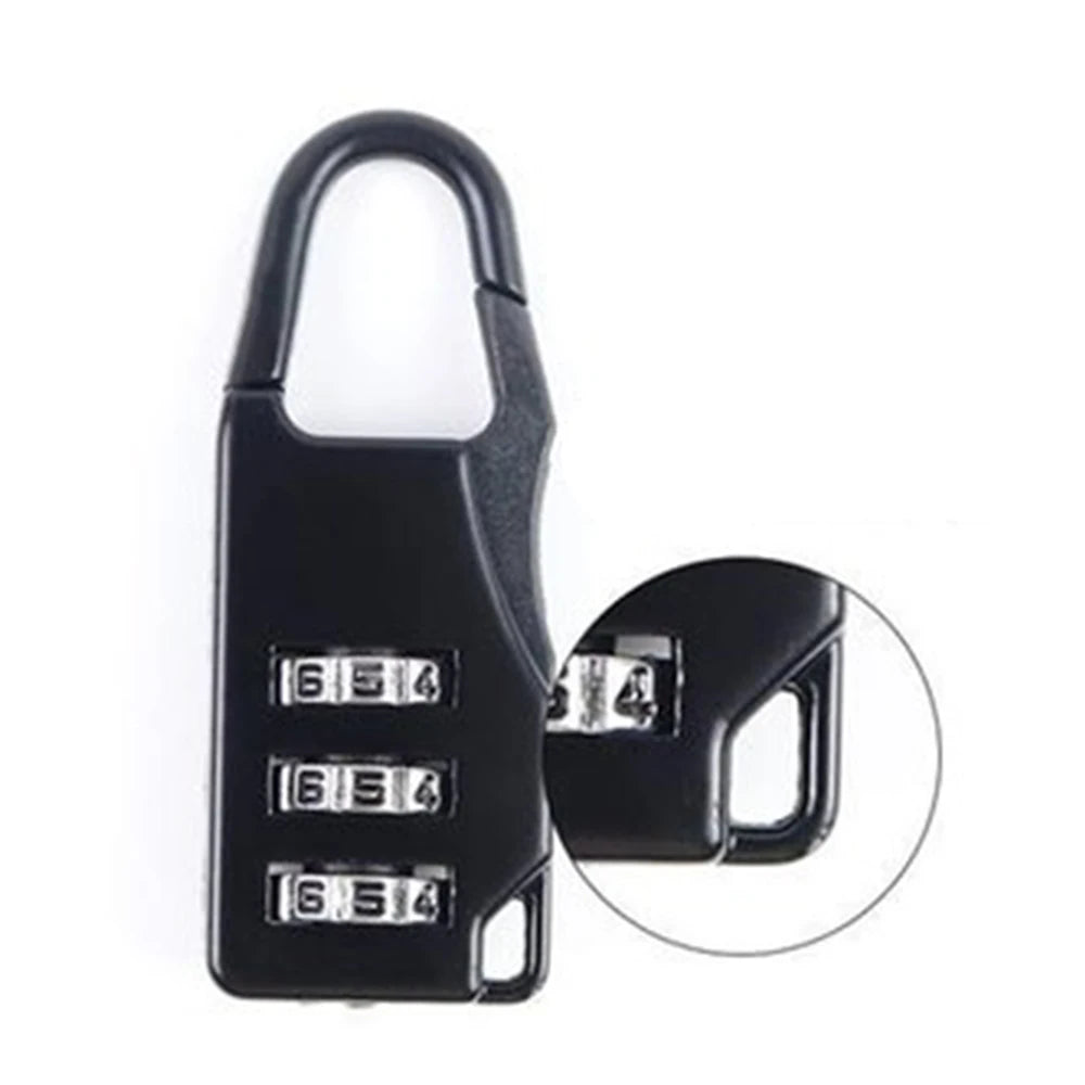 Mini Travel Padlock Aluminum Alloy Luggage Locks Resettable 3 Combination Digit Code Number Combination Suitcase Password Lock