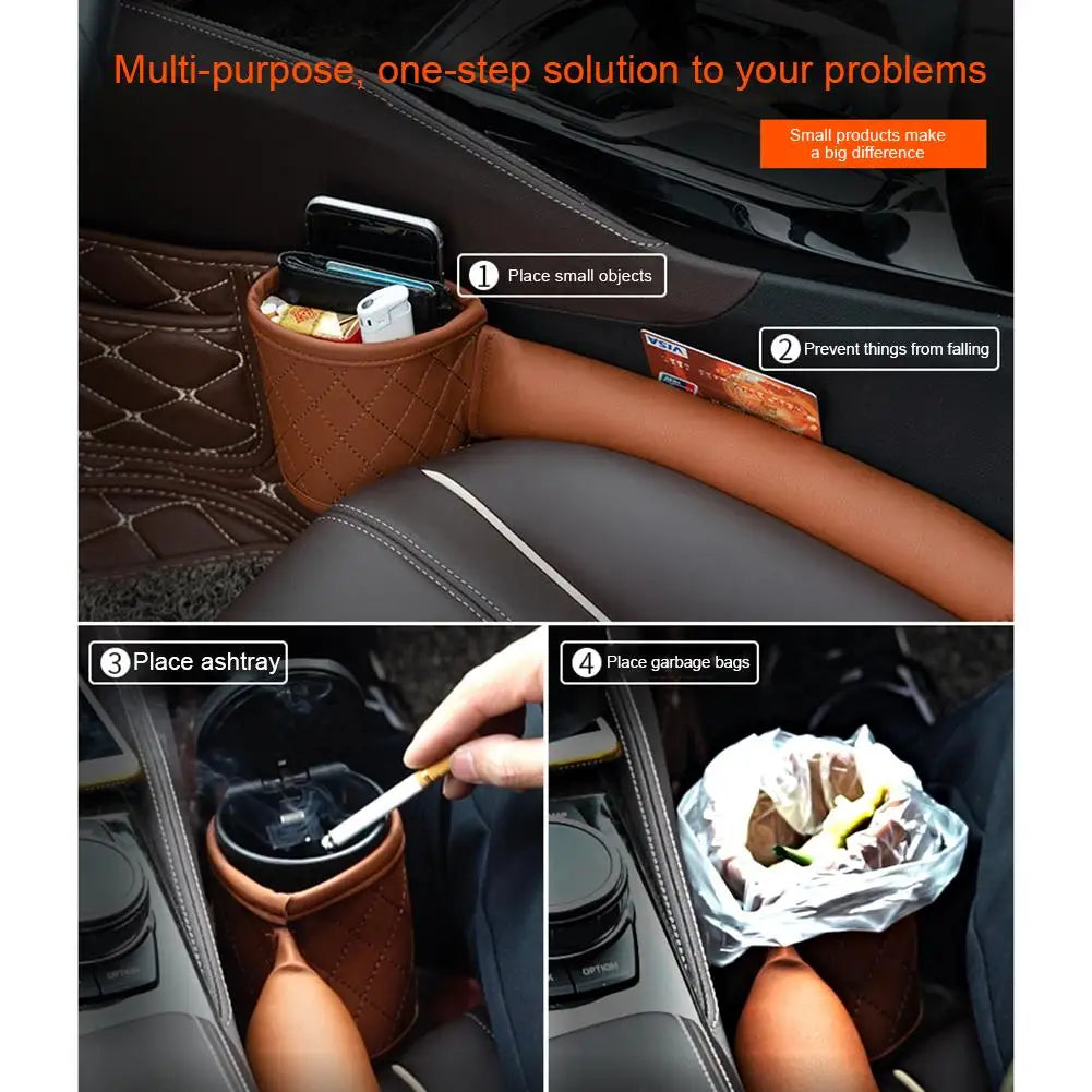 Leather Car Seat Gap Filler Pockets Multifuntion Auto Seats Leak Stop Pad Soft Padding Phone Cards Holder Storage Organizers