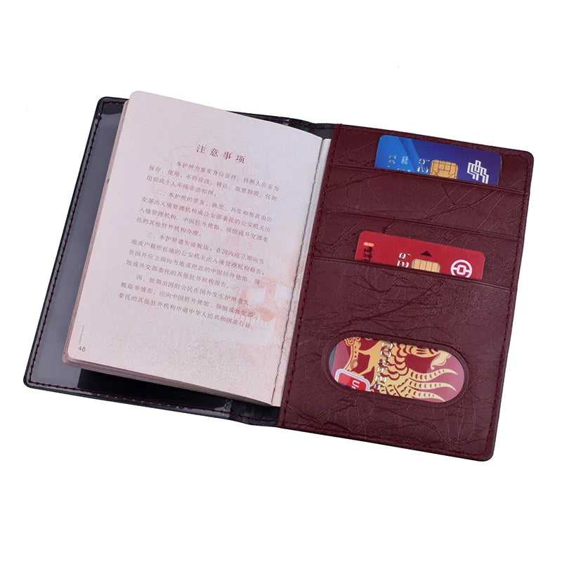 Women Slim PU Soft Leather Passport Cover Russian Travel Document Accessories Passport Holder Case With Credit Card Slot