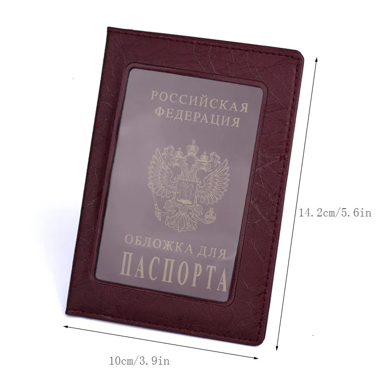 Women Slim PU Soft Leather Passport Cover Russian Travel Document Accessories Passport Holder Case With Credit Card Slot