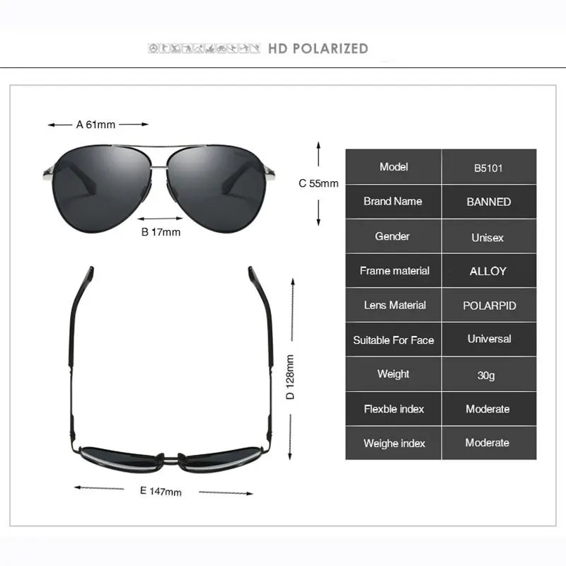 Men's HD Polarized Mens Sunglasses Mirror Sun Glasses  pilot Goggle Eyewear Accessories For Men Female fashion oculos de sol