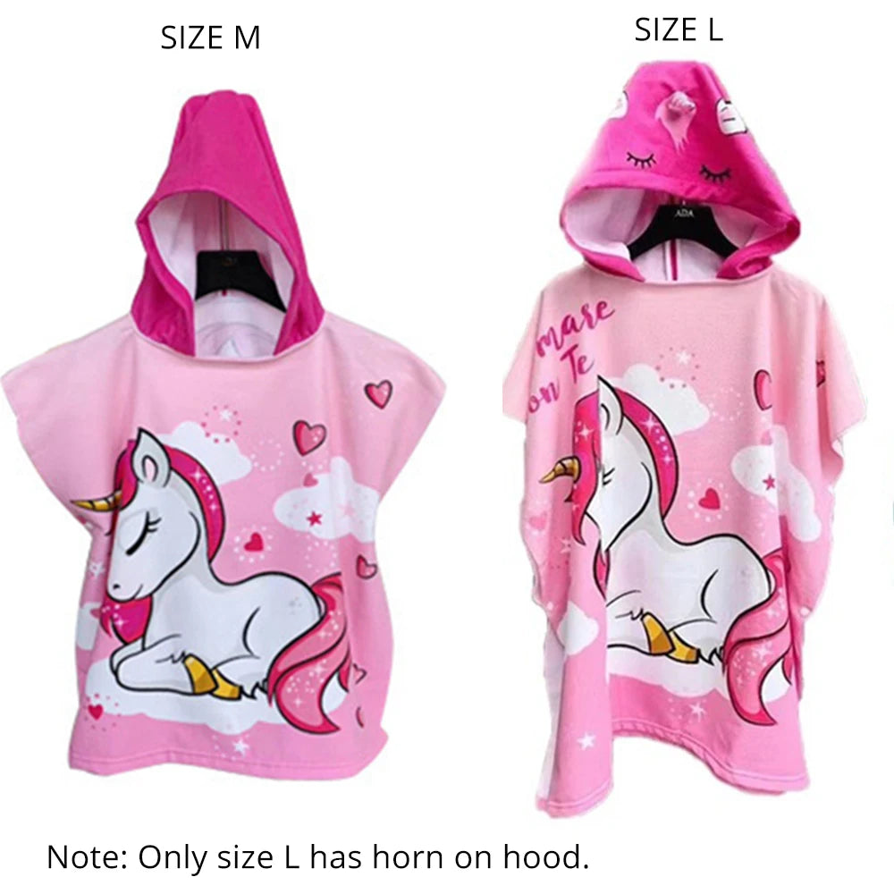 Poncho Towel Baby Cover Up Surf Poncho Boy Girl Unicorn Shark Hooded Children's Beach Swimming Towel Bathing Suit Changing Robe