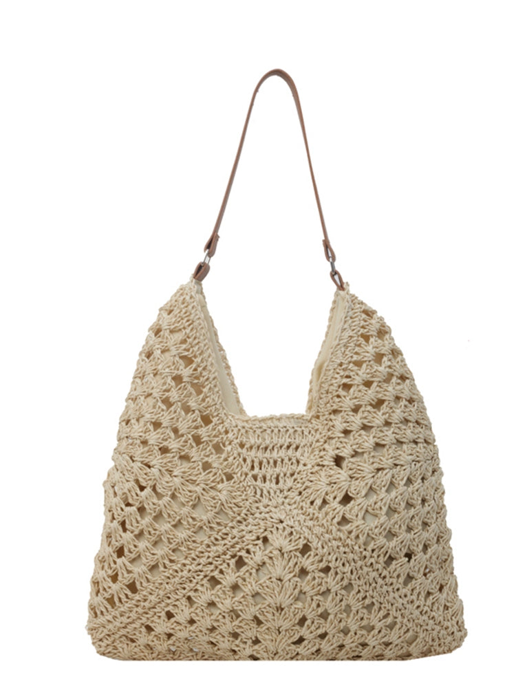 Bag Women's Seaside Travel Outfit Shoulder Straw-Weaved Bag