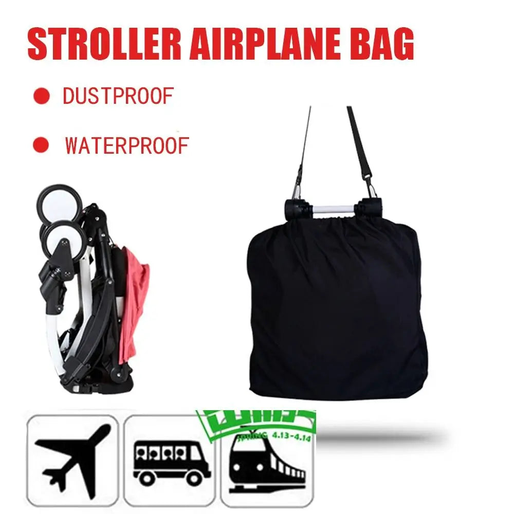 Black Stroller Airplane Bag Waterproof Dustproof Bag Foldable Airplane Pouches for Travel Carry on Luggage