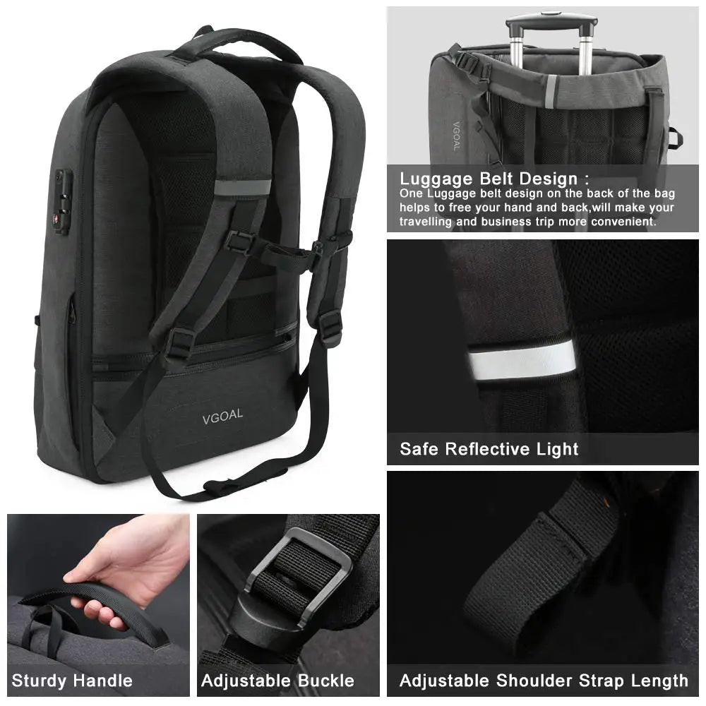 Laptop Backpack 17.3 inch with TSA Lock and USB Charging Port Flight Approved Carry on Business Backpack Anti Theft