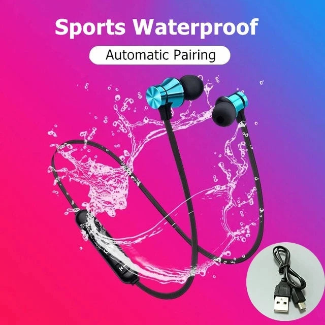 Magnetic Wireless Earphone Bluetooth Earphone Stereo Sports Waterproof Earbuds Wireless in-ear Headset with Mic