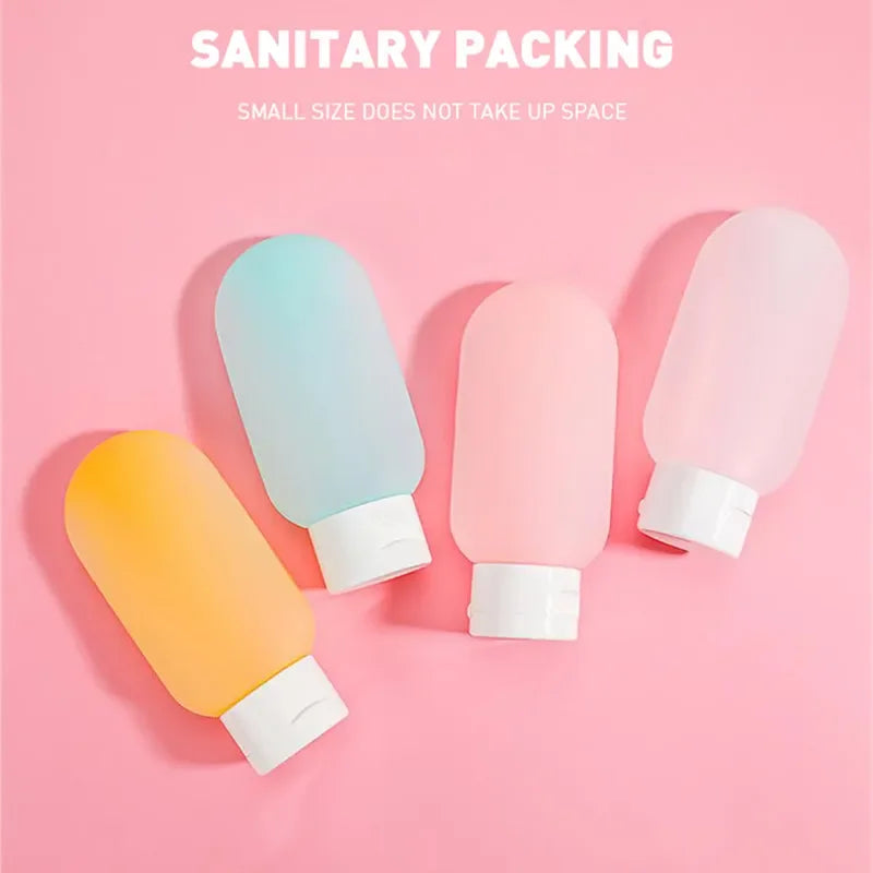 3Pcs/Set 30/60/100ml Refillable Bottles Silicone Soft Squeeze Tube Lotion Container Empty Bottle Portable Travel Shampoo Tool