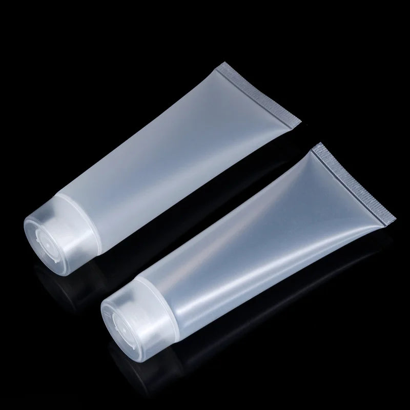 2pcs Squeeze Lotion Container Refillable Bottle Travel Pack Empty Matte Clear Tube Cosmetic Cream Lotion Shampoo Bath