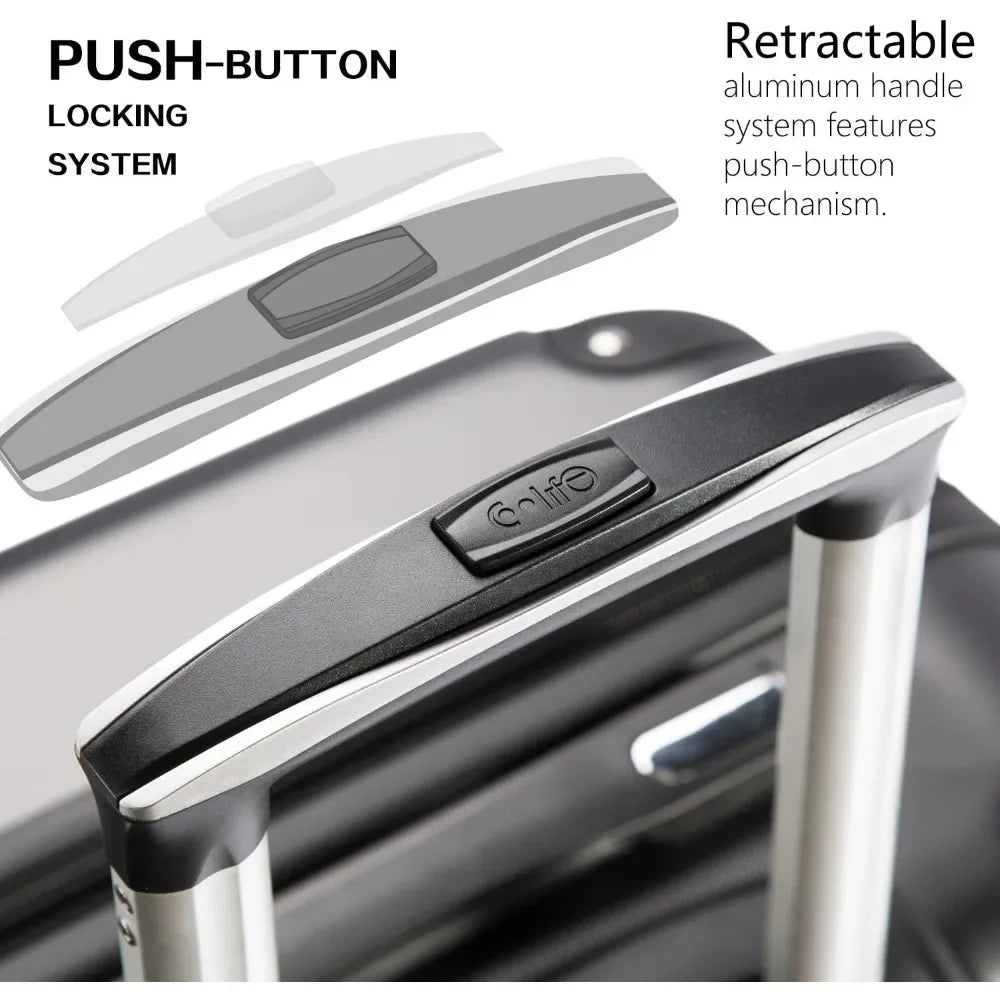 Suitcase Luggage Suitcase Carry-on Hardside Travel Luggage TSA Lock Spinner Telescopic Handle