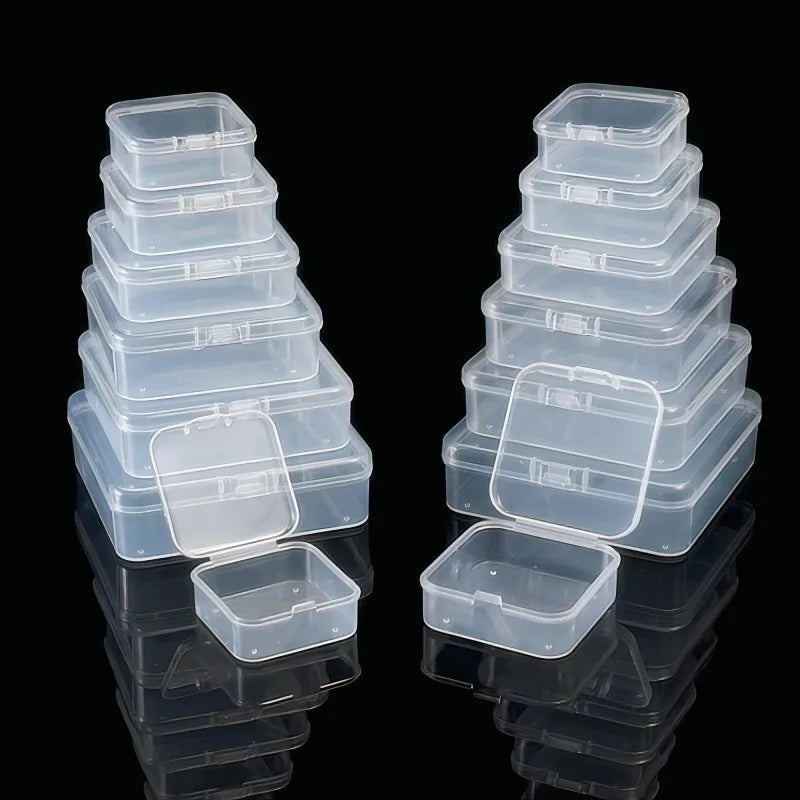 Mini Plastic Rectangular Storage Box Translucent Packing Box Dustproof Durable Strong Jewelry Case Container Home Storage