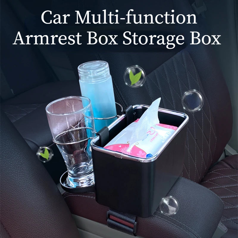 Car Tissue Box Multi-function Car Storage Box Cup Holder Armrest Box Organizers Interior Stowing Tidying Accessories for Phone