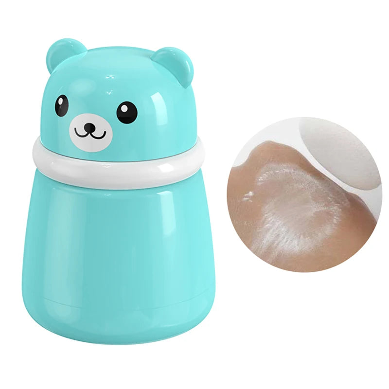 Children's Cute Cartoon Bear Baby Puff Box Talcum Powder Prickly Heat Powder Storage Empty Box Portable Container Travel Daily