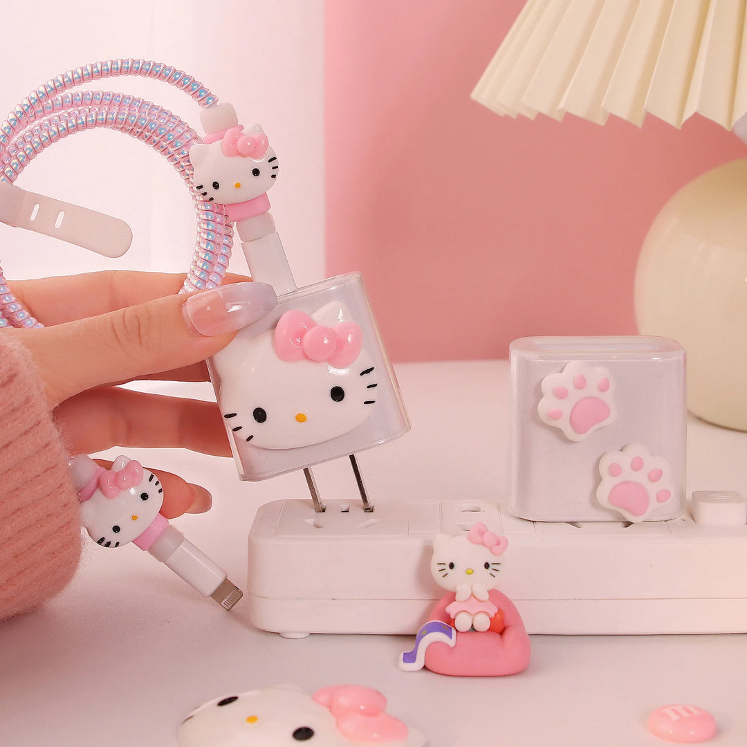 Girl Heart Cute Hellos Kittys Apple Data Protection Case 20W Charging Head Kawaii Kuromis Phone Accessories Protection