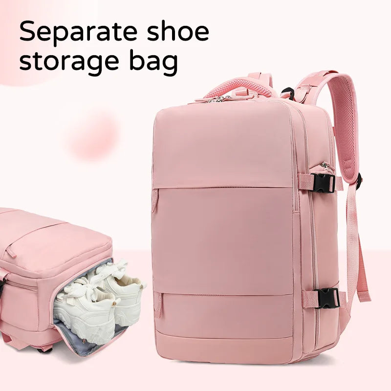 Large Capacity Multi-Function Women's Travel Backpack Bag Suitcase USB Charging School Bags Woman Luggage Lightweight Bagpacks