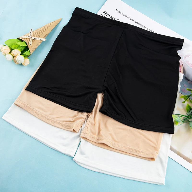 Soft Cotton Seamless Safety Short Pants Summer Under Skirt Shorts Modal Ice Silk Breathable Short Tights Polyester Underwear