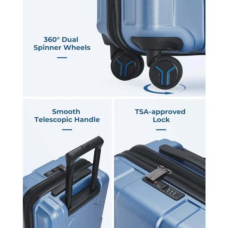 Carry On Luggage 22x14x9 Airline Approved, 1OO% PC Hardside Expandable Luggage with TSA Lock, 20 Inch Travel Suitcase