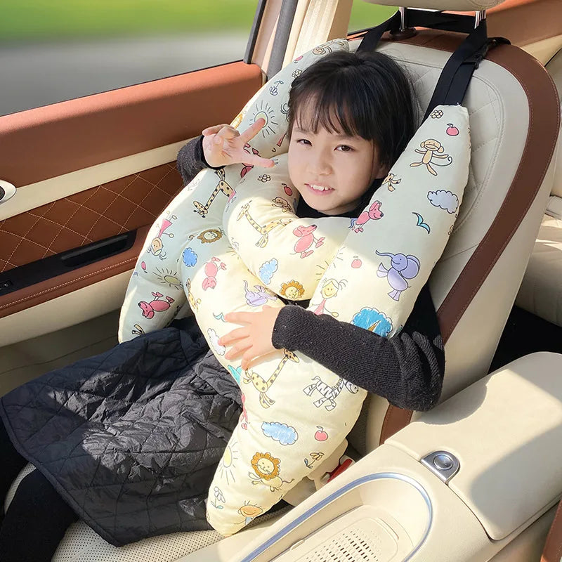 Children's Car Head Pillow Car Sleeping Neck Head Support H-Shape Travel Pillow Cushion Car Seat Safety Neck Pillow Child Women