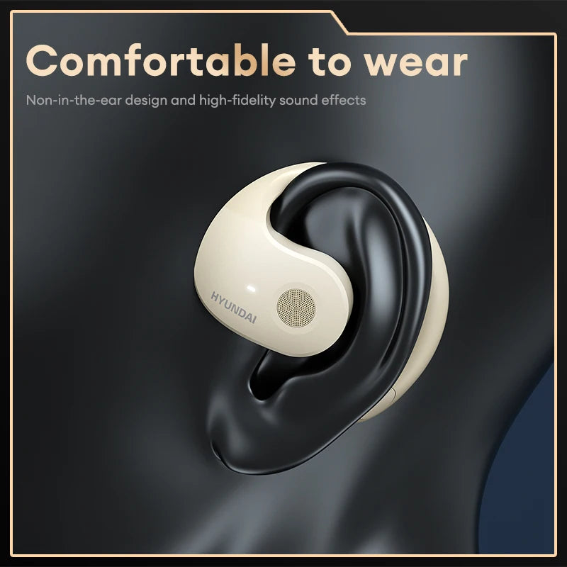 Original Choice HYUNDAI HY-T26 Clip on Wireless Bluetooth 5.3 Earphones HIFI Sound quality Headphones Long Battery Life Earbuds