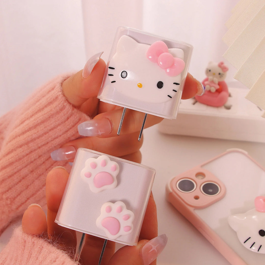 Girl Heart Cute Hellos Kittys Apple Data Protection Case 20W Charging Head Kawaii Kuromis Phone Accessories Protection