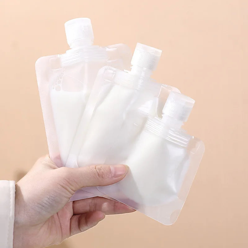 30/50/100ml Refillable Packaging Bags Travel Essentials Lotion Cosmetics Shampoo Shower Gel Portable Bags Makeup Fluid Bottles