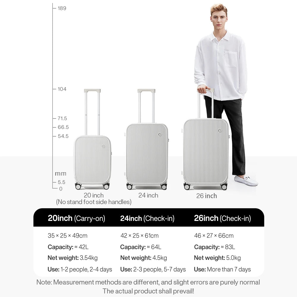 Mixi 2024 New Design Suitcase Carry On Luggage with Cup Phone Holder Hard Shell Rolling Luggage PC Spinner Wheels Trolley Case