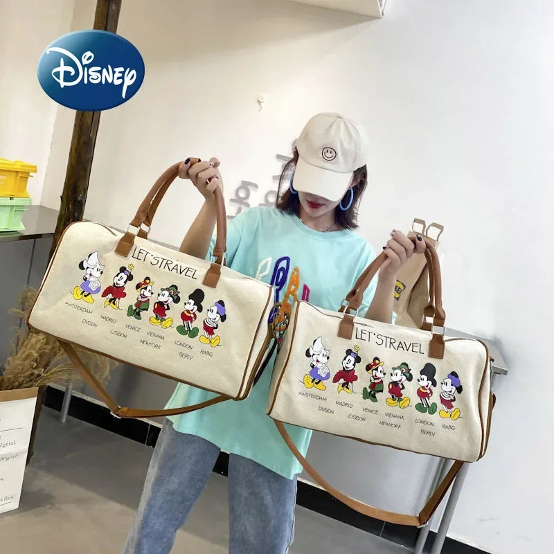 Disney Mickey New Travel Tote Bag Luxury Brand Fashion Travel Bag Cartoon Travel Storage Bag Large Capacity Multi Function