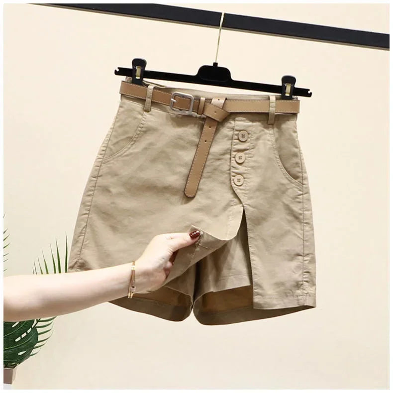 Pure cotton casual shorts for women in summer wear Korean version versatile A-line pants summer pants women's shorts