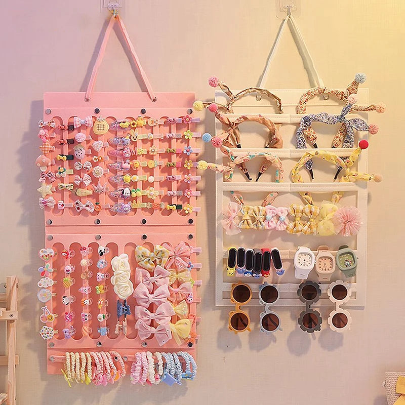 Hair Bows Organizer Wall Hanging Large Capacity Headband Holder Hair Clip Storage Hanger Space Saving Accessory For Girl Room