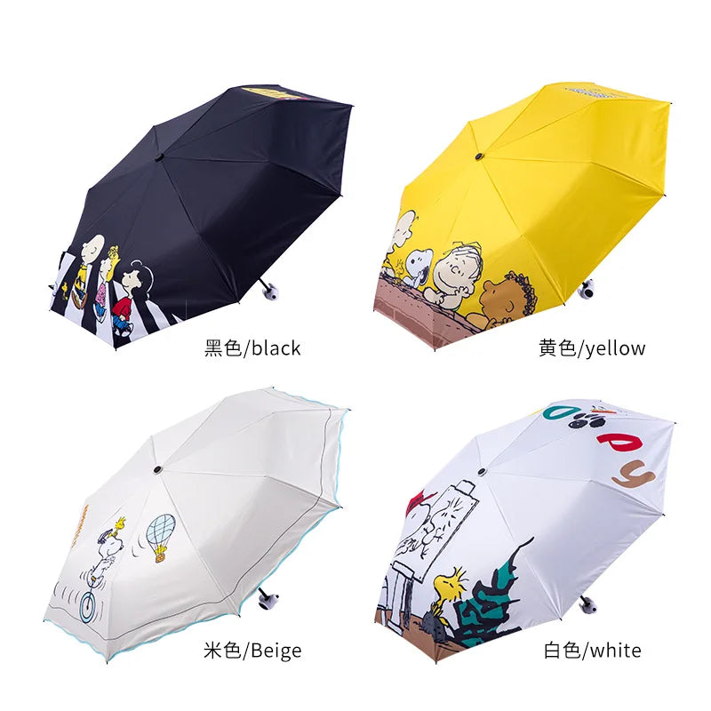 Snoopy Umbrella Girl Cartoon Fold Sun Protection Child Sun Umbrella Boys Rain or Shine Cute Student Snoopy Parasol Wholesale