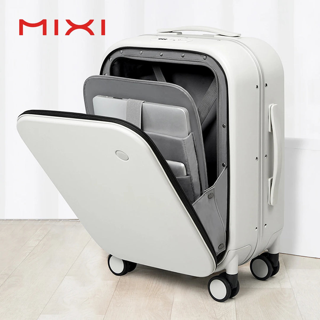 Mixi Brand Luxury Design Carry On Suitcase Polycarbonate Travel Rolling Luggage with 8 Spinner Wheels TSA Lock 18 20 Inch