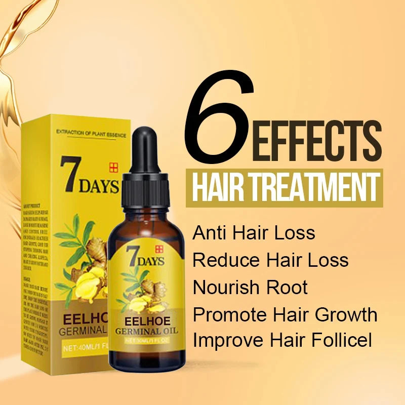 Ginger Hair Growth Serum Anti Hair Loss Baldness Fast Regrowth Hair Care Oil Repair Damaged Hair Scalp Treatment For Women Men