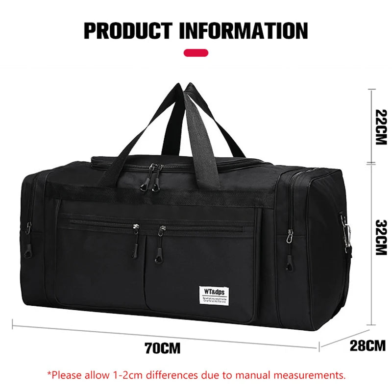 70L Gym Bags Travel Luggage Foldable Sport Large 70CM Travel Duffel for Women Men Handbag Multifunction Weekender Bag XA831F