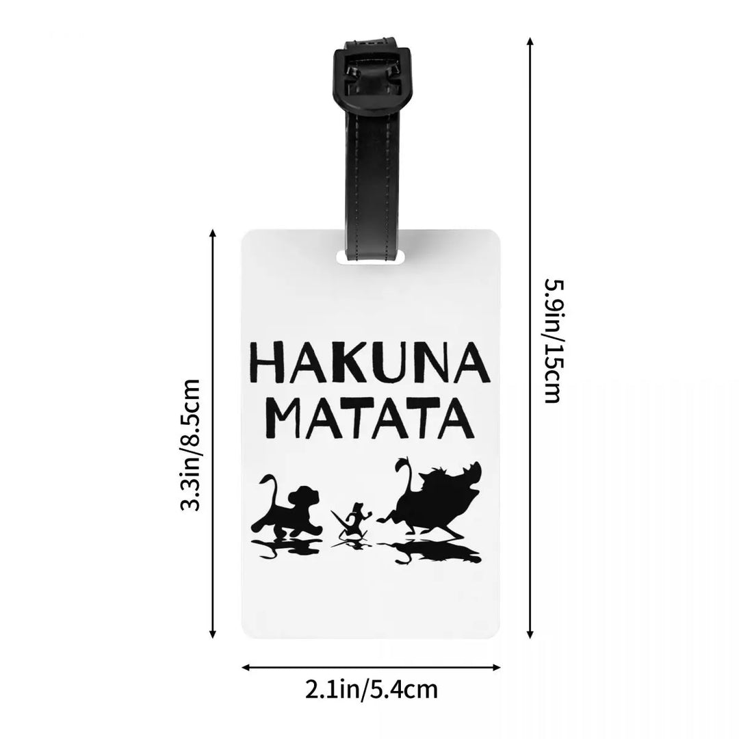 Custom Hakuna Matata Luggage Tag Timon Pumba Suitcase Baggage Privacy Cover ID Label