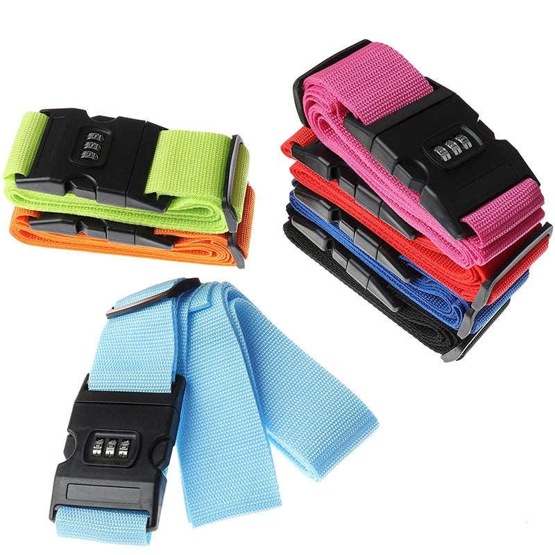 2M Rainbow Password Lock Packing Luggage Bag With Luggage Strap 3 Digits Password Lock Buckle Strap Baggage Belts