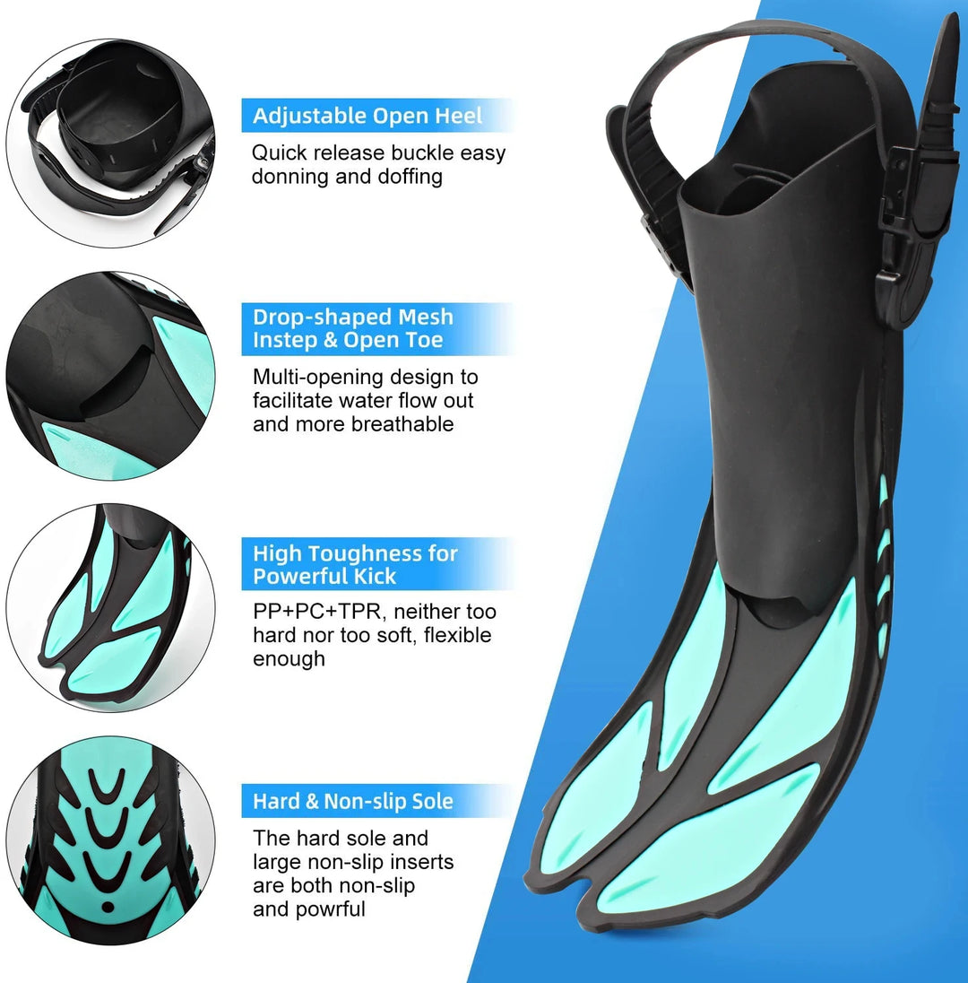 Swimming Flippers Snorkel Diving Mask Set Professional Diving Fins Underwater Mask with Tube Diver Glasses Scuba equipment Adult