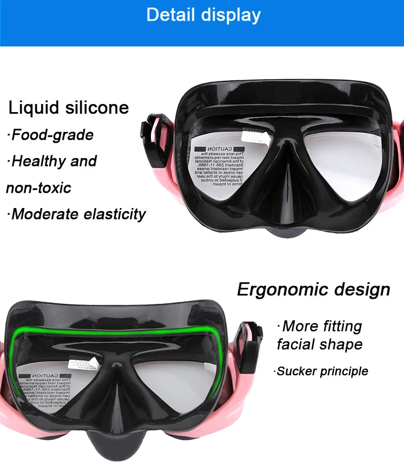 Professional Diving Equipment For Adults Snorkel Mask Combo With Fins For Snorkeling Swimming Under Water Sports