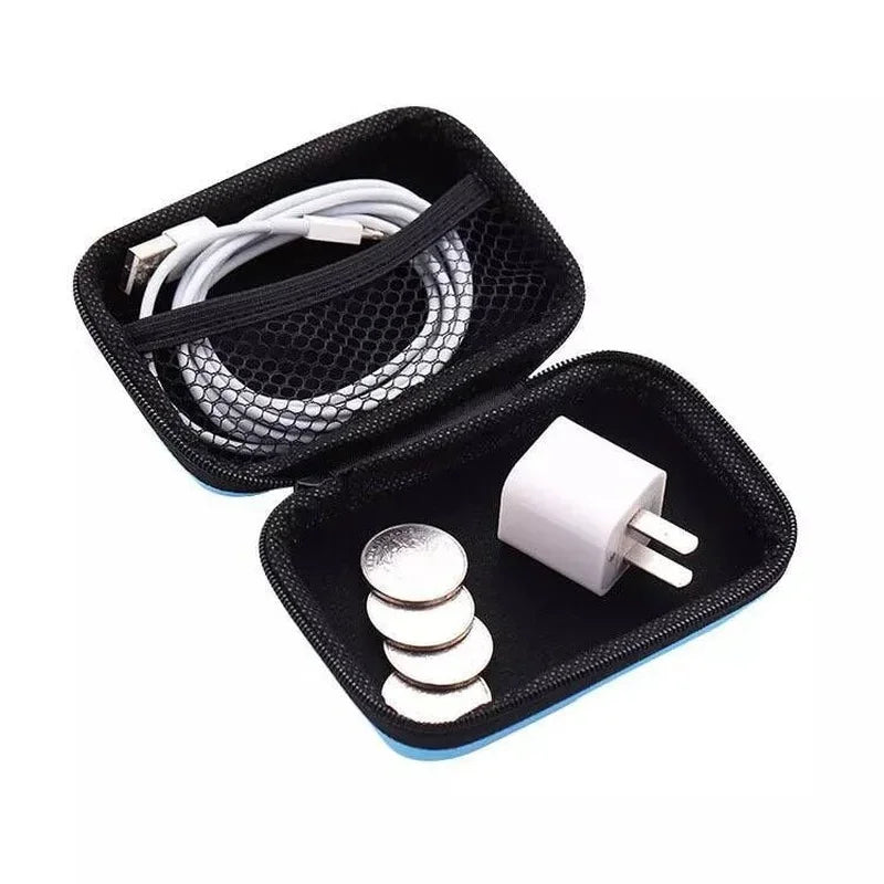 1pcs  Mini Portable Earphone bag Coin Purse Headphone  Cable Case Storage Box Wallet Carrying Pouch Bag Earphone Accessory