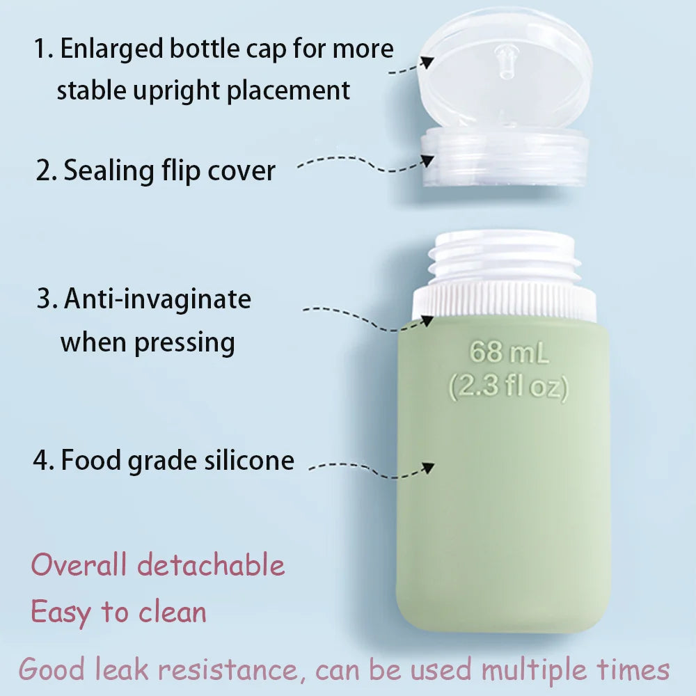 Travel Bottles,TSA Approved Portable Leak Proof Bottles, Silicone Squeezable Containers, Travel Accessories Refillable Bottles