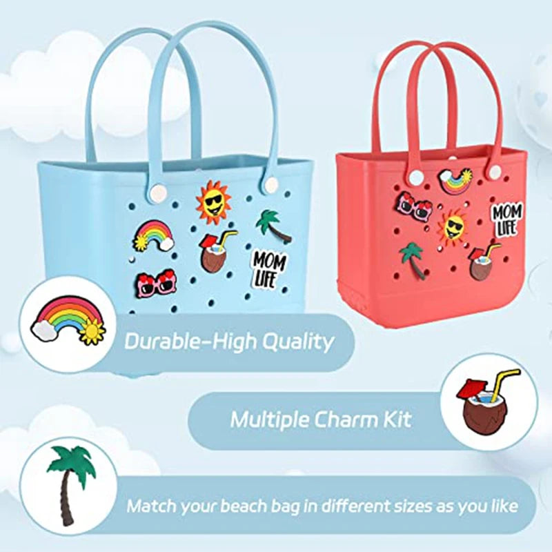 Beach Bag Accessories Charms 3" Beach Charm Accessories for Rubber Beach Totes with 0.5'' dia Holes