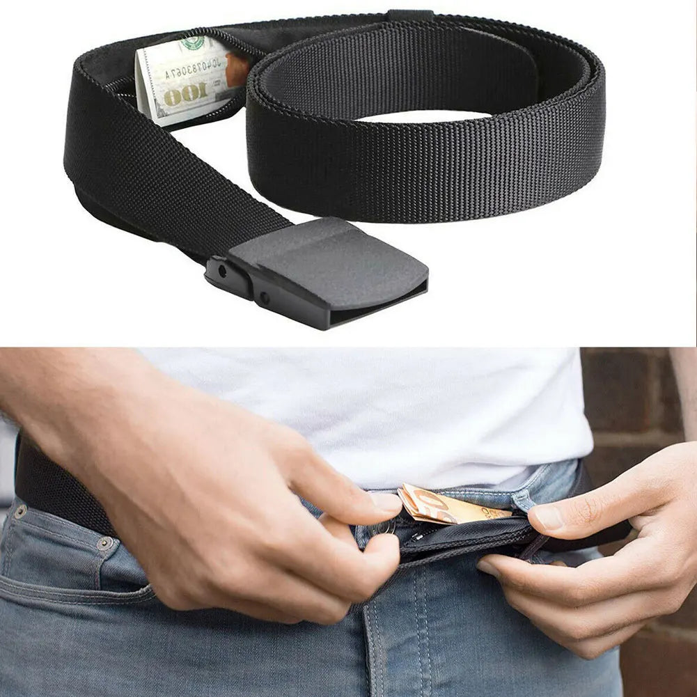 Outdoor Travel Cash Anti Theft Belt Waist Bag Women Portable Hidden Money Strap Belt Wallet Waist Pack Men Secret Hiding Belt