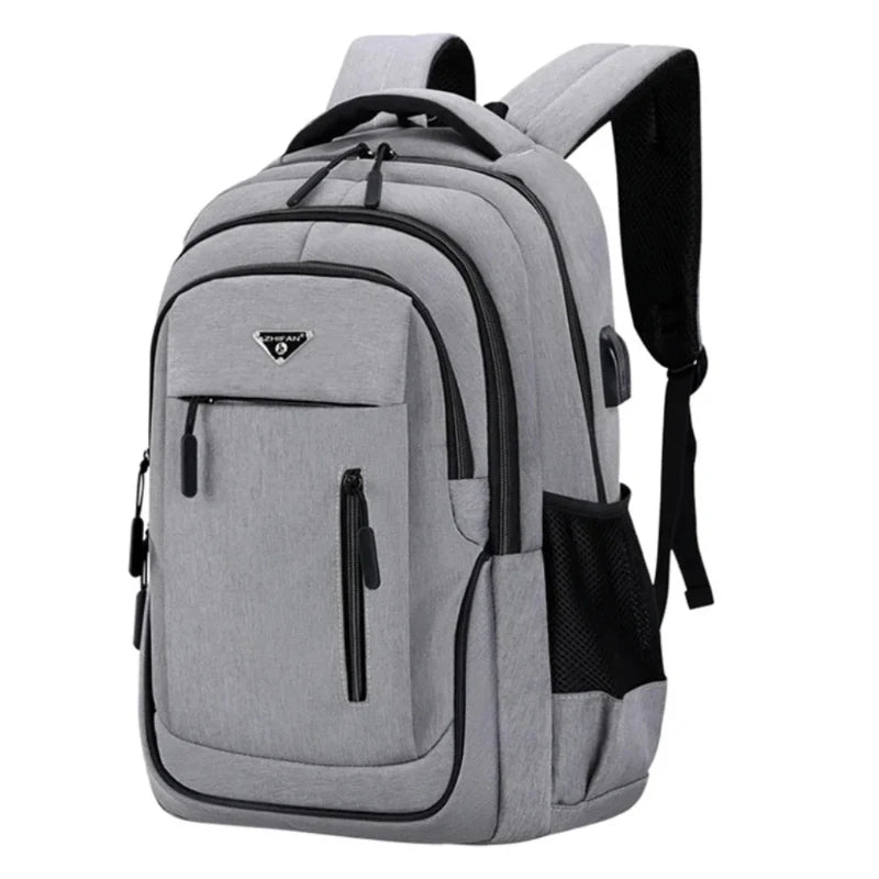 Large Capacity Backpack Men Laptop Backpacks 15.6 Oxford Black Solid High School Bags Teen College Boy Gril Student Backpack