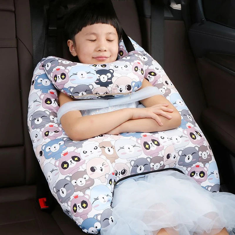 Cute Animal Pattern Kid Neck Head Support U-Shape Children Travel Pillow Cushion for Car Seat Safety Neck Pillow for Kids