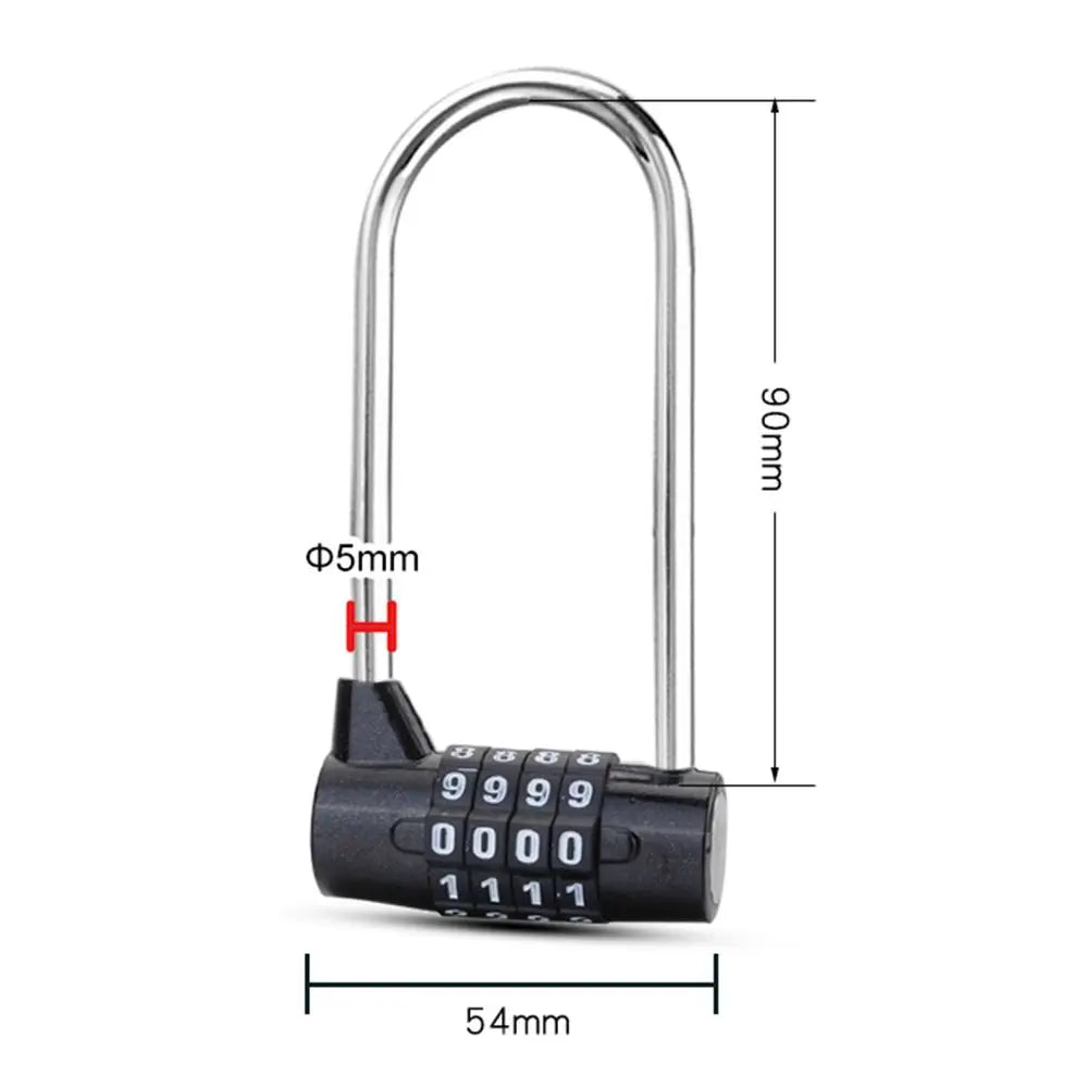 Anti-Theft Suitcase Travel 4 Digit Combination Lock Password Padlock Lengthened Shackle Lock Gym Door Lock