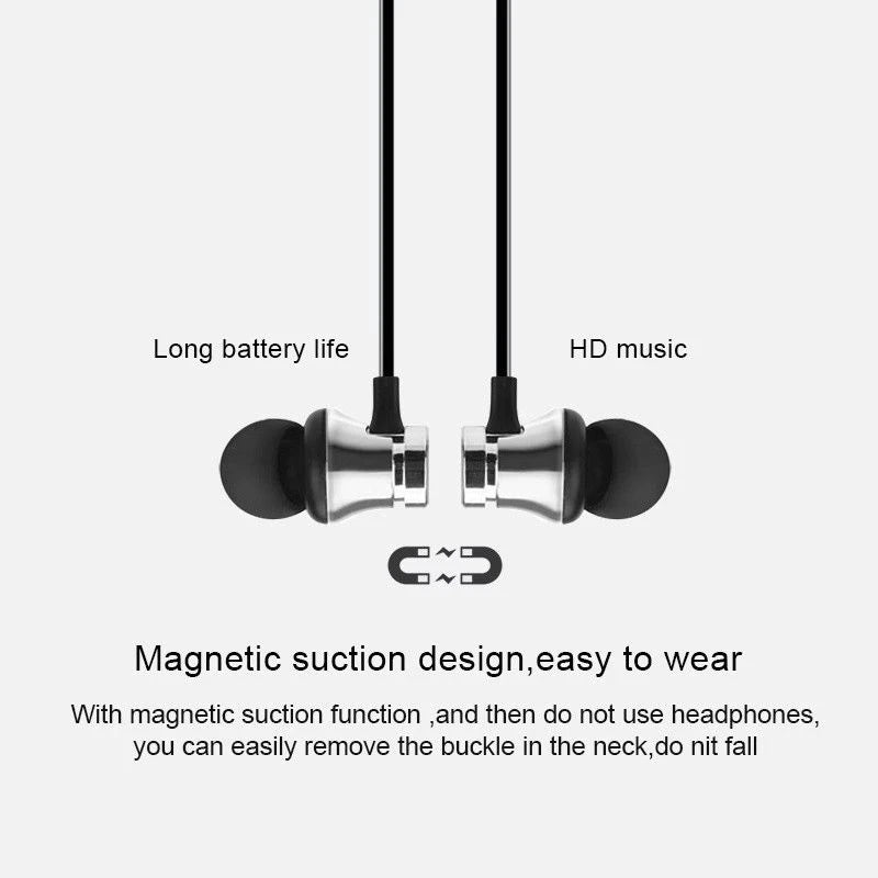 Magnetic Wireless Earphone Bluetooth Earphone Stereo Sports Waterproof Earbuds Wireless in-ear Headset with Mic